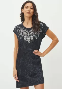 Medicine rochie din bumbac culoarea gri, mini, drept imagine