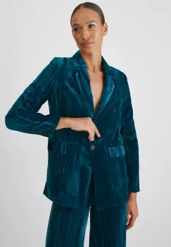 Medicine sacou femei, culoarea verde, un singur rand de nasturi, neted imagine