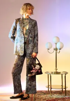 Medicine sacou multicolor, oversized, cu imprimeu imagine