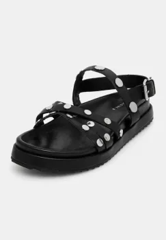 Medicine sandale de piele femei, culoarea negru, cu platforma imagine