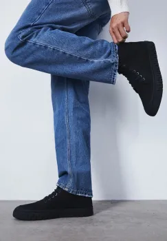 Medicine tenisi de piele barbati, culoarea negru imagine