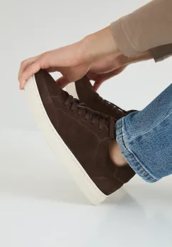 Medicine tenisi din piele intoarsa culoarea maro imagine
