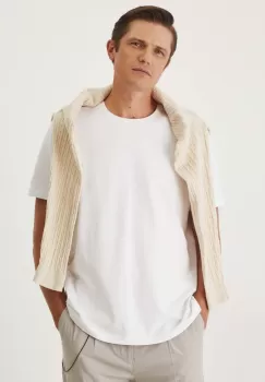 Medicine tricou barbati, culoarea alb, neted imagine