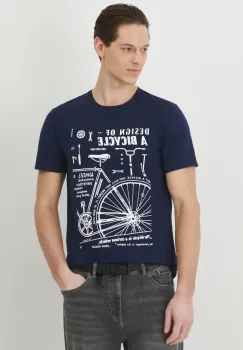 Medicine tricou barbati, culoarea albastru marin, cu imprimeu imagine