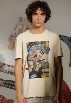 Medicine tricou barbati, culoarea bej, cu imprimeu imagine