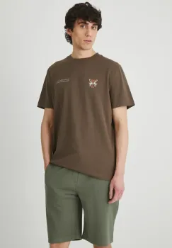Medicine tricou barbati, culoarea maro, cu imprimeu imagine