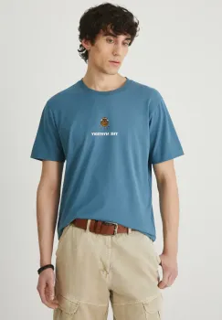 Medicine tricou barbati, culoarea turcoaz, cu imprimeu imagine