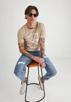 Medicine tricou culoarea bej, cu imprimeu imagine