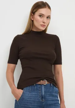 Medicine tricou culoarea bej, cu turtleneck imagine