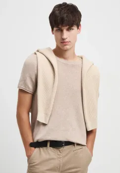 Medicine tricou culoarea bej, melanj imagine