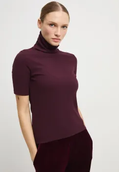 Medicine tricou culoarea bordo, cu guler imagine