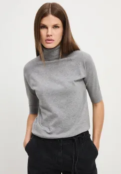 Medicine tricou culoarea gri, cu guler imagine