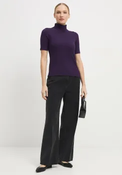 Medicine tricou culoarea violet, cu guler imagine