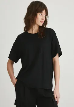 Medicine tricou de in femei, culoarea negru imagine