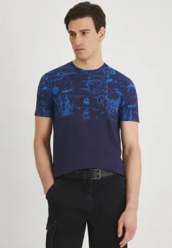 Medicine tricou din bumbac barbati, culoarea albastru marin, cu imprimeu imagine