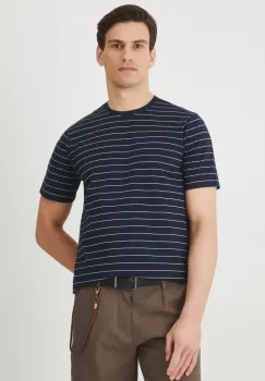 Medicine tricou din bumbac barbati, culoarea albastru marin, modelator imagine