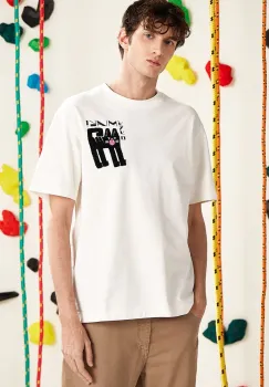 Medicine tricou din bumbac barbati, culoarea bej, cu imprimeu imagine