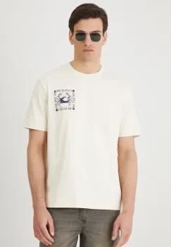 Medicine tricou din bumbac barbati, culoarea bej, cu imprimeu imagine