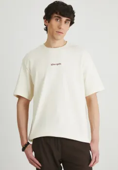 Medicine tricou din bumbac barbati, culoarea bej, cu imprimeu imagine