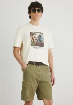 Medicine tricou din bumbac barbati, culoarea bej, cu imprimeu imagine