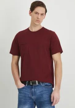 Medicine tricou din bumbac barbati, culoarea bordo, neted imagine