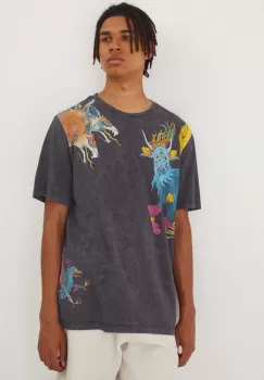 Medicine tricou din bumbac barbati, culoarea gri, cu imprimeu imagine