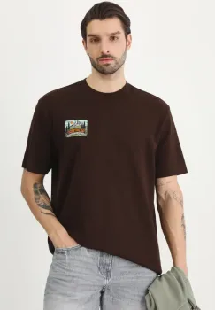 Medicine tricou din bumbac barbati, culoarea maro, cu imprimeu imagine