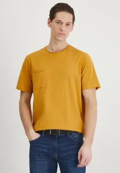 Medicine tricou din bumbac barbati, culoarea maro, neted imagine