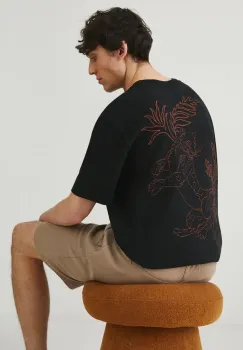Medicine tricou din bumbac barbati, culoarea negru, cu imprimeu imagine