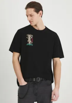 Medicine tricou din bumbac barbati, culoarea negru, cu imprimeu imagine