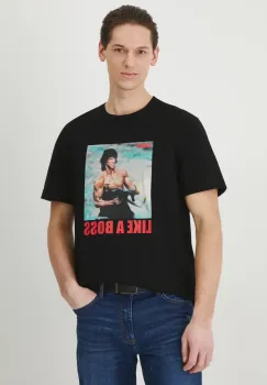 Medicine tricou din bumbac barbati, culoarea negru, cu imprimeu imagine