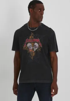 Medicine tricou din bumbac barbati, culoarea negru, cu imprimeu imagine