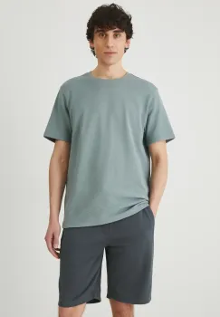 Medicine tricou din bumbac barbati, culoarea turcoaz, neted imagine