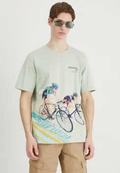 Medicine tricou din bumbac barbati, culoarea verde, cu imprimeu imagine
