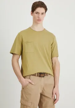 Medicine tricou din bumbac barbati, culoarea verde, neted imagine