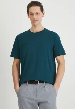 Medicine tricou din bumbac barbati, culoarea verde, neted imagine