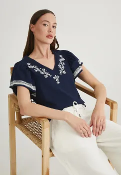 Medicine tricou din bumbac culoarea albastru marin imagine