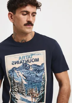 Medicine tricou din bumbac culoarea albastru marin, cu imprimeu imagine