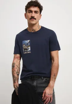 Medicine tricou din bumbac culoarea albastru marin, cu imprimeu imagine