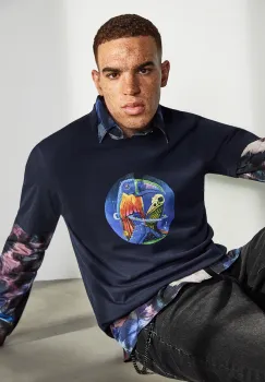 Medicine tricou din bumbac culoarea albastru marin, cu imprimeu imagine