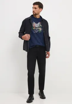 Medicine tricou din bumbac culoarea albastru marin, cu imprimeu imagine