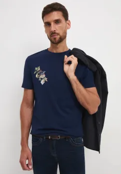 Medicine tricou din bumbac culoarea albastru marin, cu imprimeu imagine