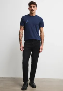 Medicine tricou din bumbac culoarea albastru marin, cu imprimeu imagine