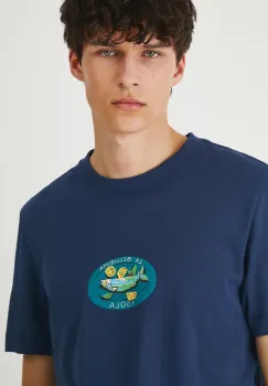 Medicine tricou din bumbac culoarea albastru marin, cu imprimeu imagine