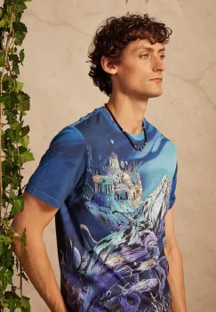 Medicine tricou din bumbac culoarea albastru marin, modelator imagine
