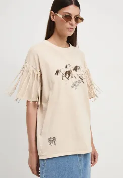 Medicine tricou din bumbac culoarea bej imagine