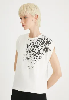 Medicine tricou din bumbac culoarea bej imagine