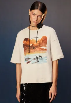 Medicine tricou din bumbac culoarea bej imagine