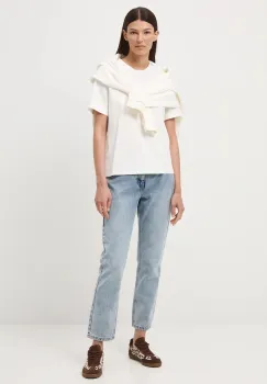 Medicine tricou din bumbac culoarea bej imagine