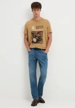 Medicine tricou din bumbac culoarea bej, cu imprimeu imagine